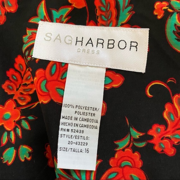 Sag Harbor 90’s Vintage Sleeveless Floral Wrap Front Dress - Picture 6 of 9